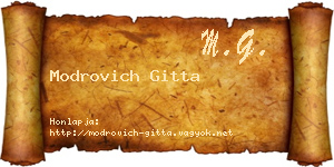 Modrovich Gitta névjegykártya
